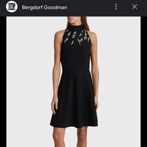 Givenchy Paris Black Cocktail Dress Crystal Rhinestone Floral Embellishm… - Picture 14 of 14